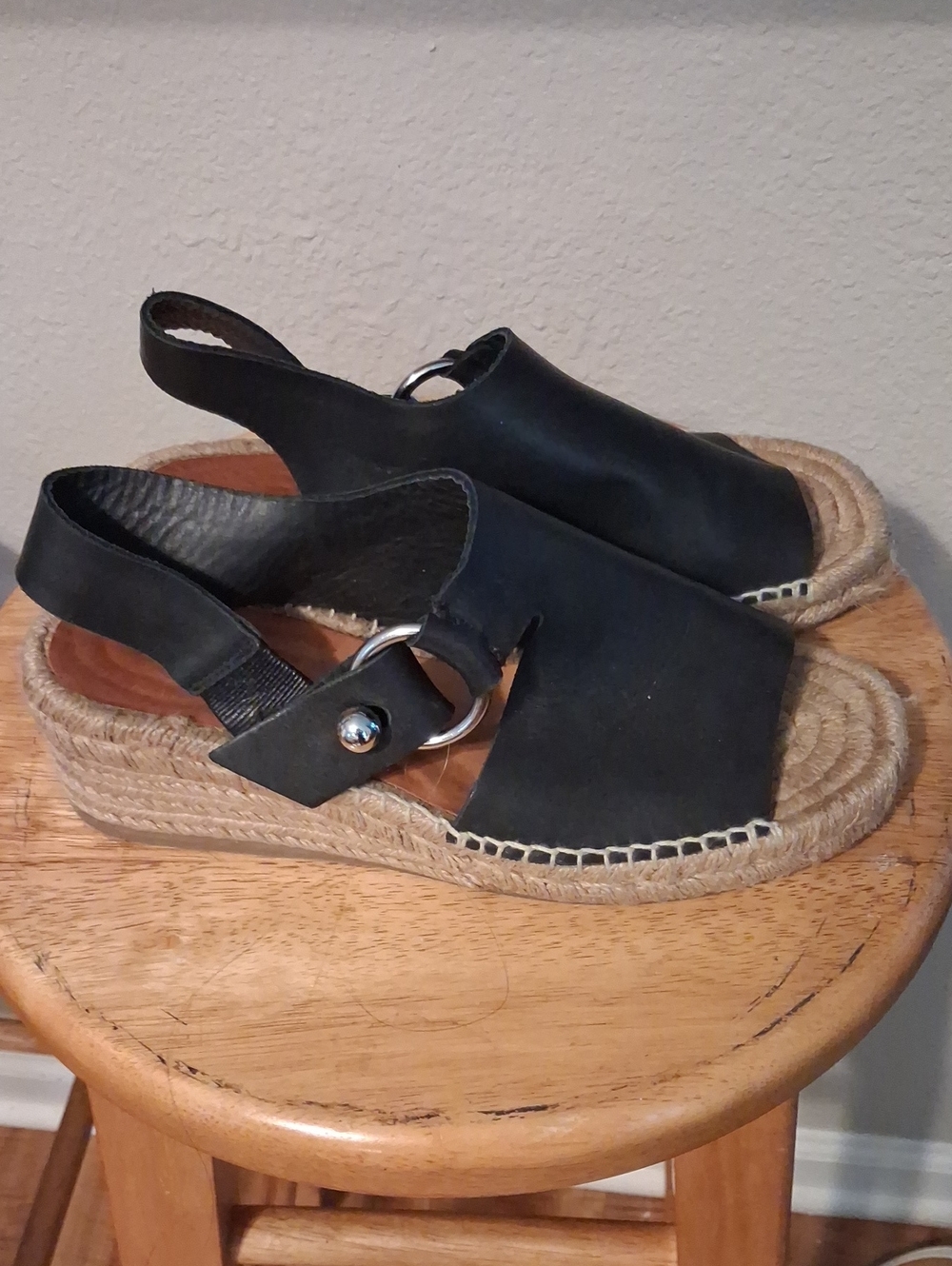 Women’s Black Espadrille Slingback Sandals